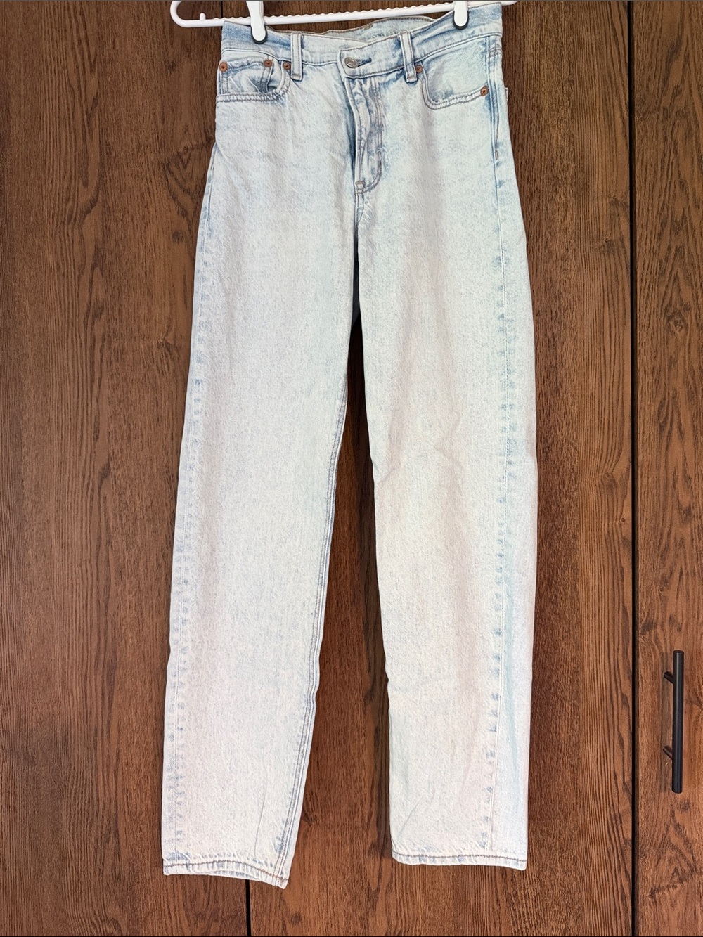 American Eagle Outfitters Light Blue Super High Rise Baggy Straight Jeans